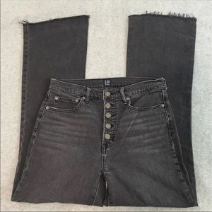 Gap Flare Womens Black High Rise Button Fly Jeans Size 8